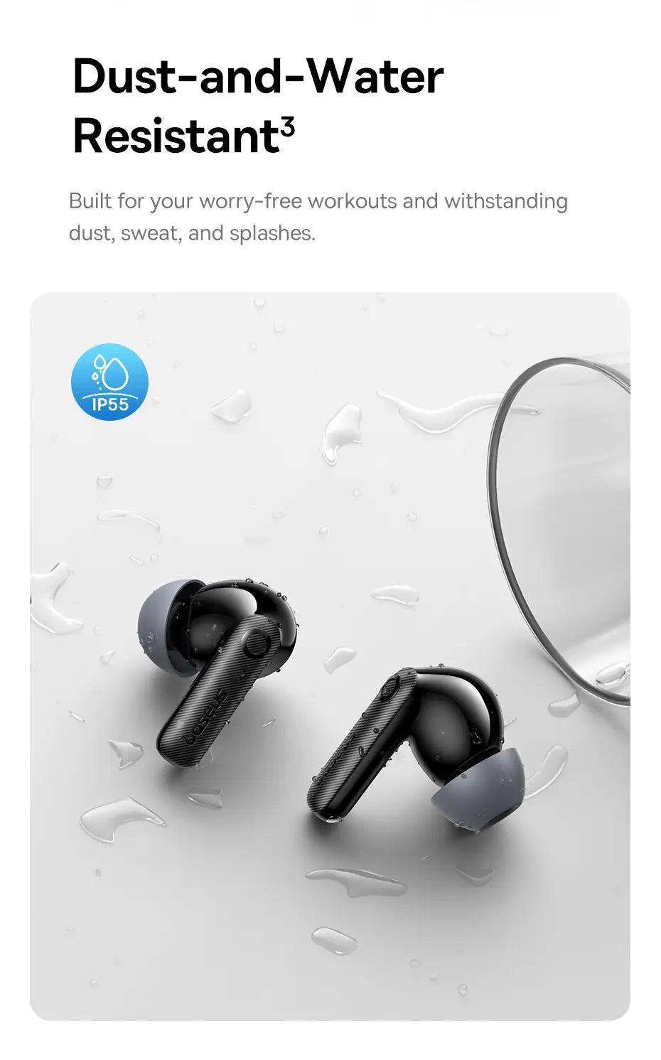 Baseus EP10 Pro ANC Earbuds Wireless Bluetooth 6.0 Earphones 50dB Realtime Adaptive Headphones 6 Mic Hi-Res LDAC IP55 Ear buds