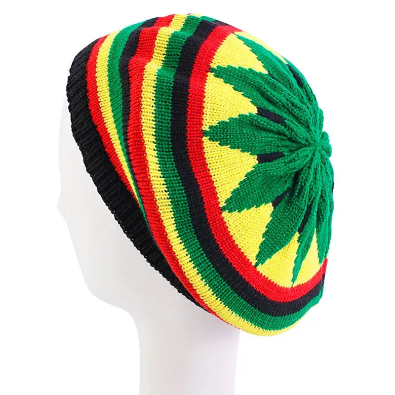 Jamaican Multi-colour Printed Knitted Hat Bob Rasta Beanie Hats Hip Hop Cap Men Women Caribbean Fancy Dress Reggae Beret Cap