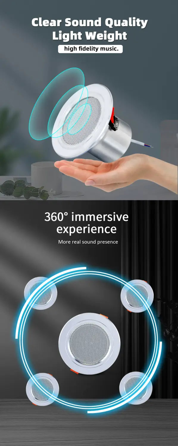 WiFi Bluetooth Wall Amplifier 7 inch Metal Frame Android Amp Home Theater Sound System Mini Stereo Ceiling Speaker Residential