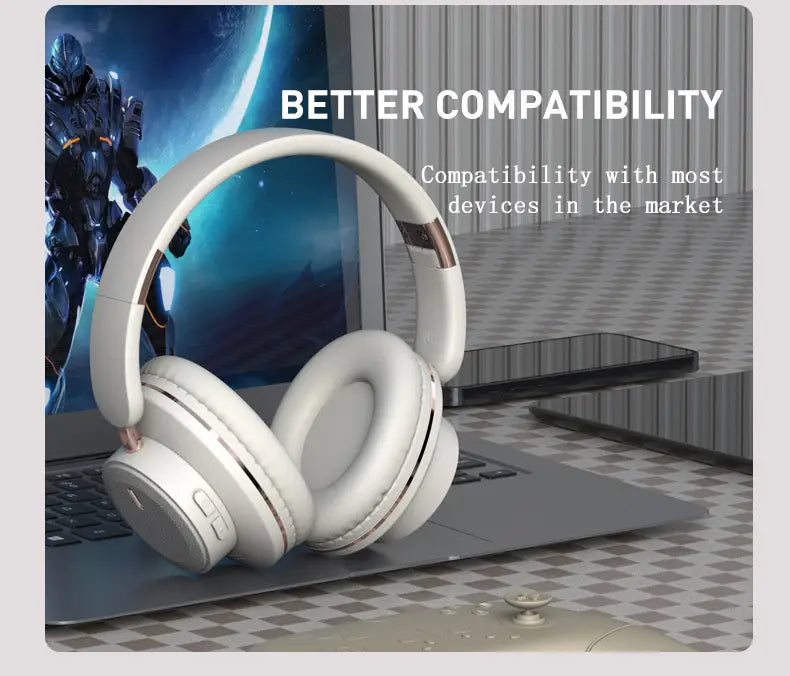 Wireless TV Headphones Bluetooth 5.0 USB Adaptor Stereo Headset Foldable Helmet Earbuds with Mic for Samsung TV PC Music