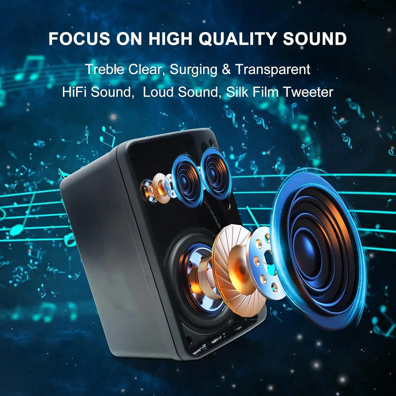 Herdio 3.5‘’ Outdoor Speakers Passive Wired Waterproof 200W 3 Way Premium Mountable Wall Mount Speakers With Superior Sound 2PCS