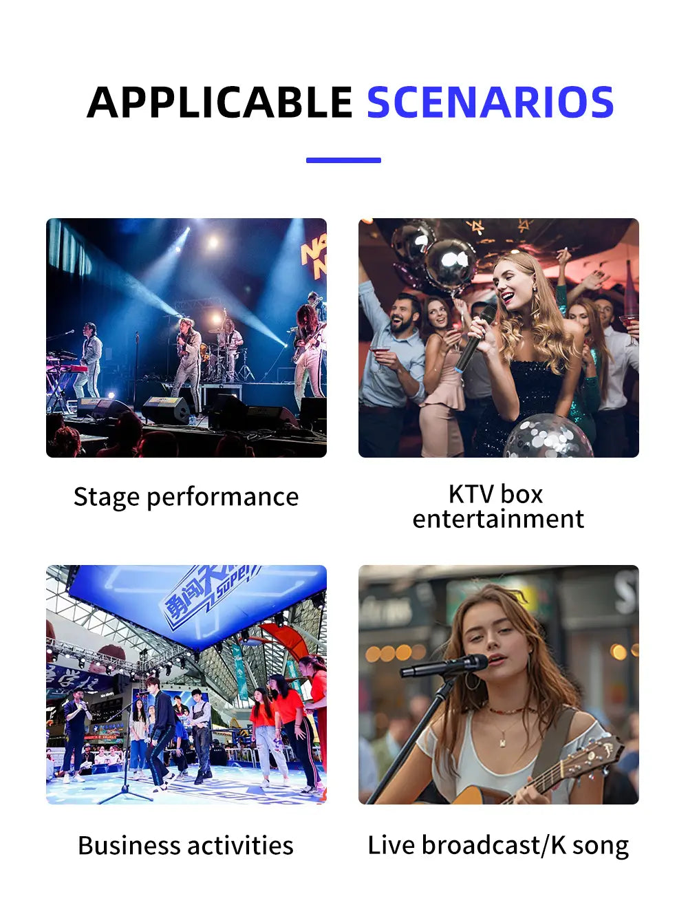Karaoke Wireless Microphone G-MARK G210V Professional 2 Channels Handheld Mic For Party Meeting Church Show Home