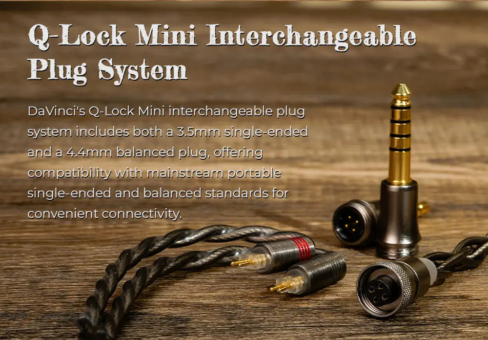 HiFiGo DUNU x Gizaudio DaVinci 2DD + 4BA Hybrid In-ear Monitor Earphones with 3.5mm + 4.4mm Swappable Termination Plugs Cable