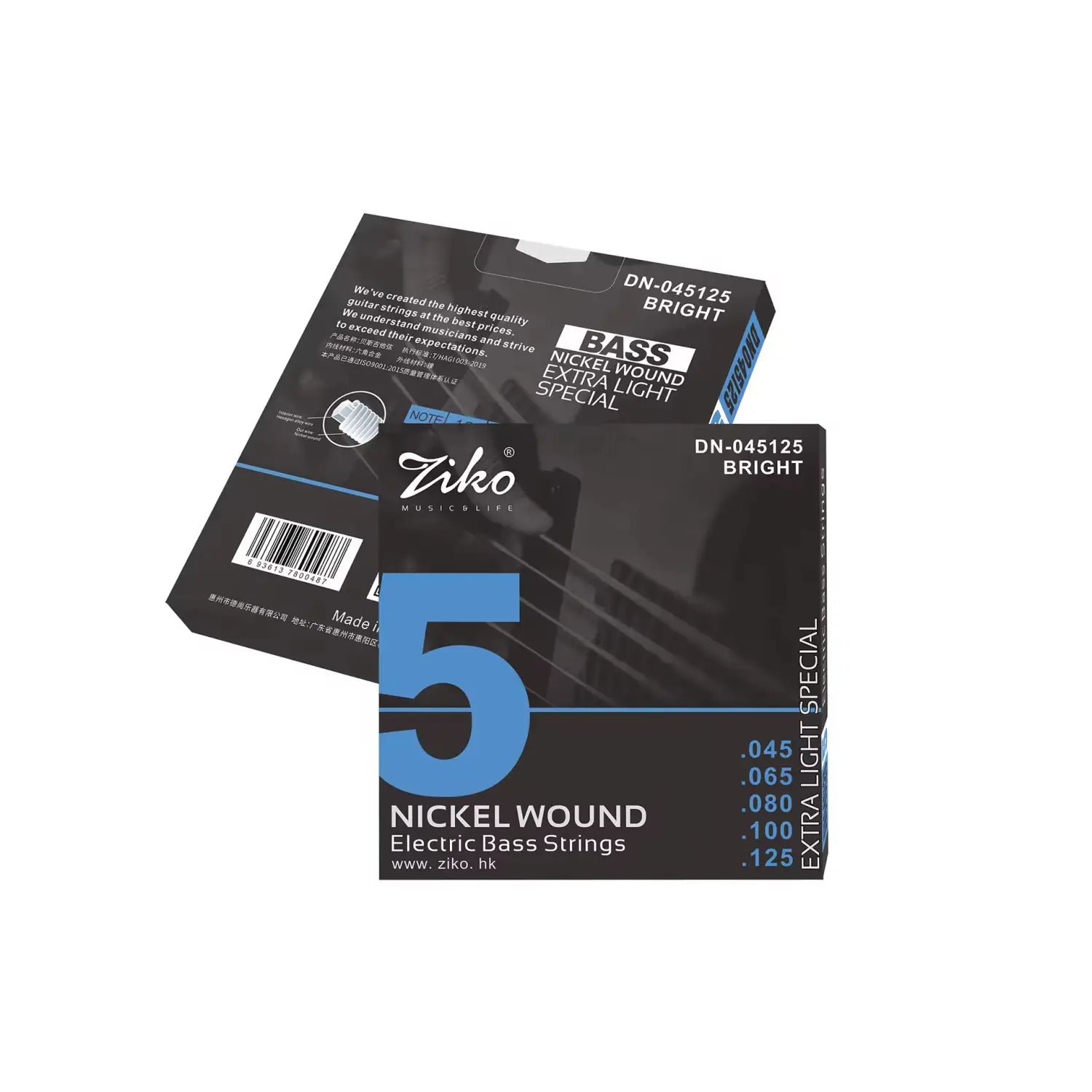 ZIKO Electric Bass Strings 4/5/6 String Bass/Hexagon Alloy Core and Nickel Wound/Guitar Bass Musical Instruments Accessories