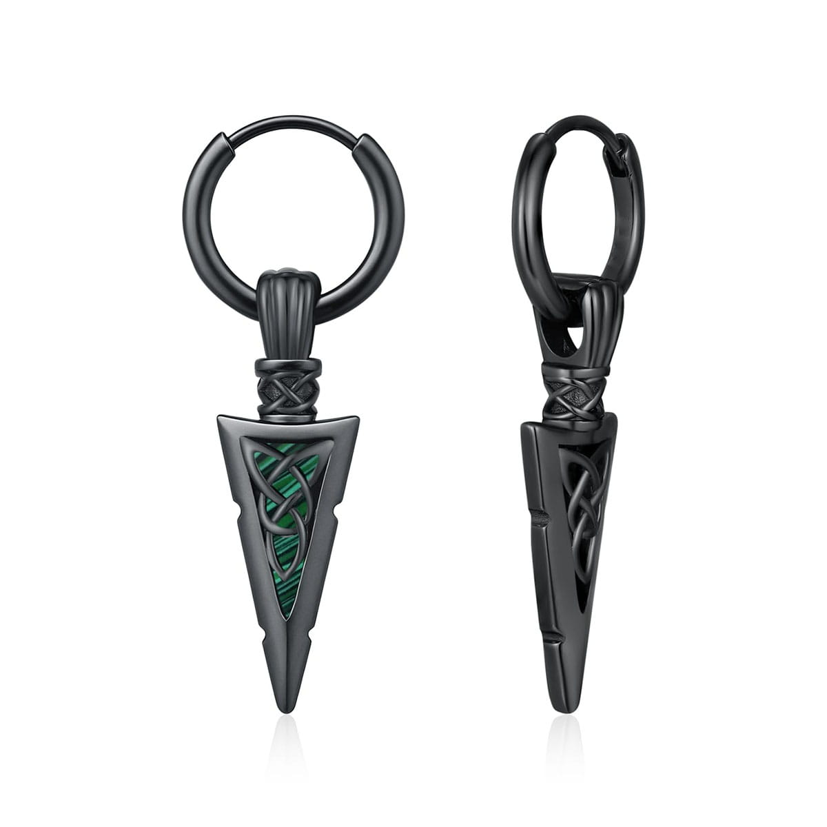 1 pair of fashionable men’s sword-shaped pendant earrings retro punk style hip-hop earrings