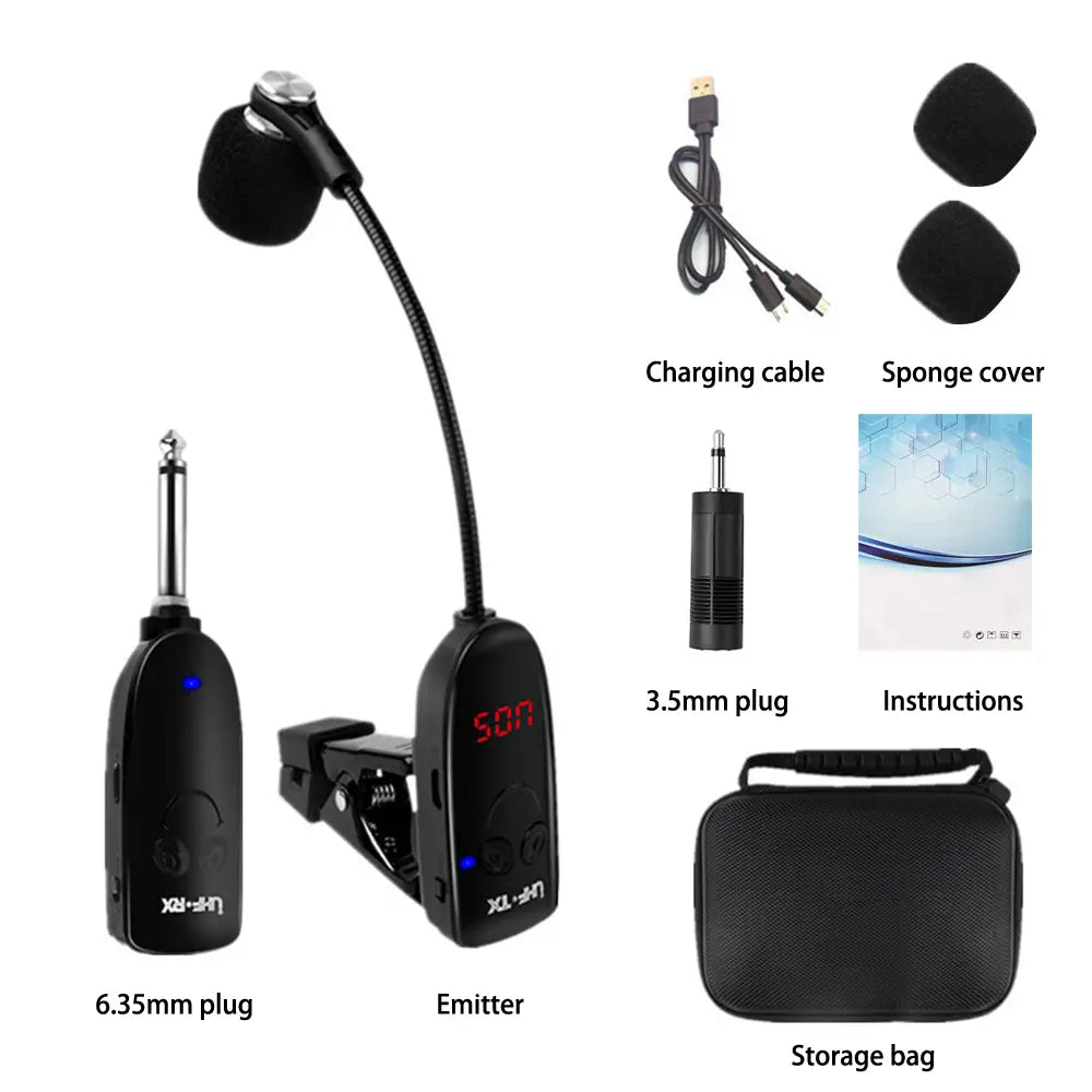Sax trumpet trombone special wireless microphone musical instrument pickup amplifier performance outdoor performance microphone