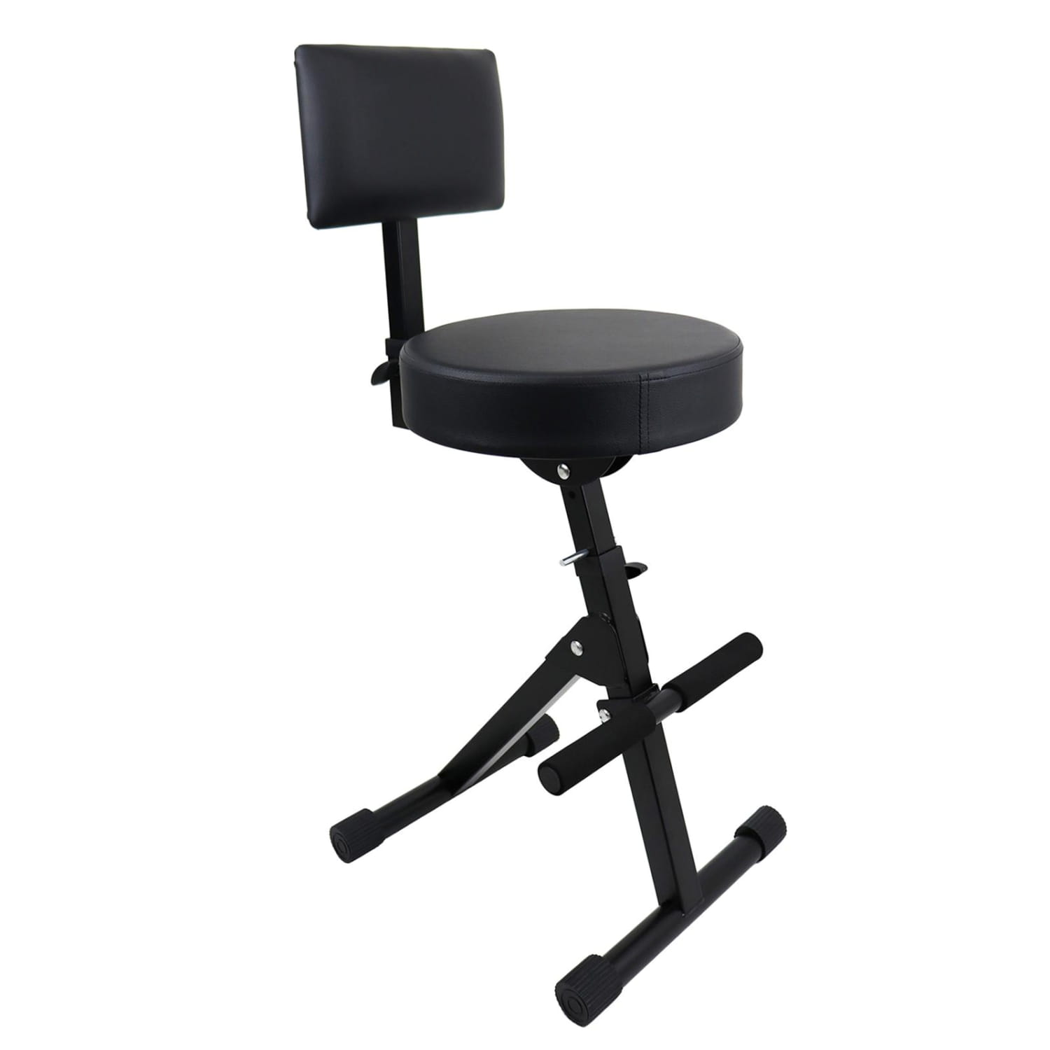 Guitar Stool with Backrest Musician Chair Portable Padded Seat Folding Musician Stool Adjustable Stool for Guitarist Adults Kids