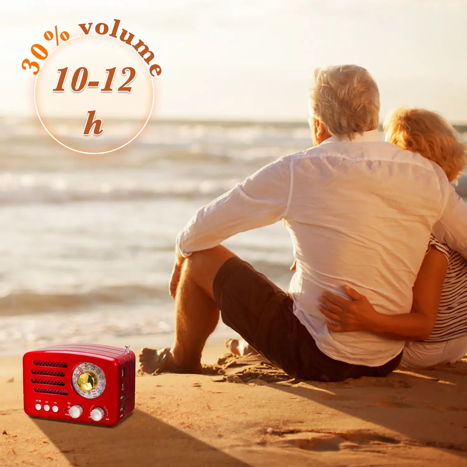PRUNUS J-160 Classical Retro FM AM Desktop Radio Receiver Rechargeable Portable MP3 Radios Stereo 3W Bluetooth Speaker AUX USB