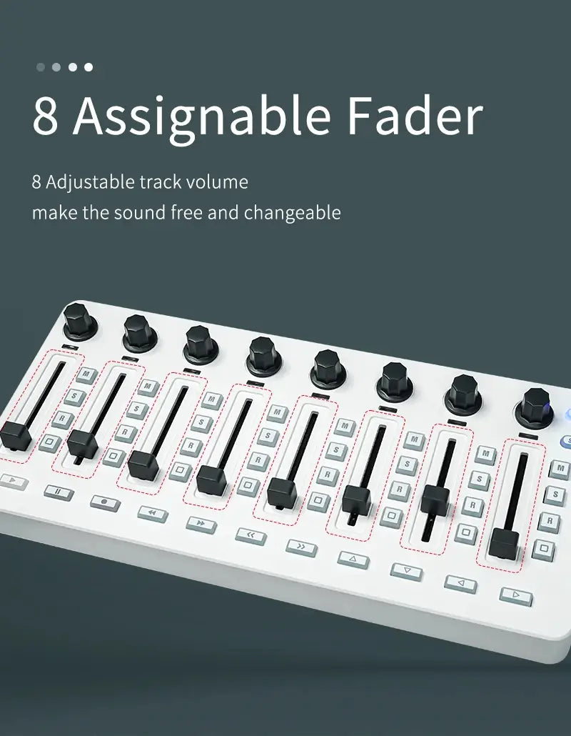 M-VAVE SMC-Mixer Wireless MIDI Controller 43 Buttons 8 Faders 8 Knobs Portable DAW Controller for Ableton/FL Studio/Cubase