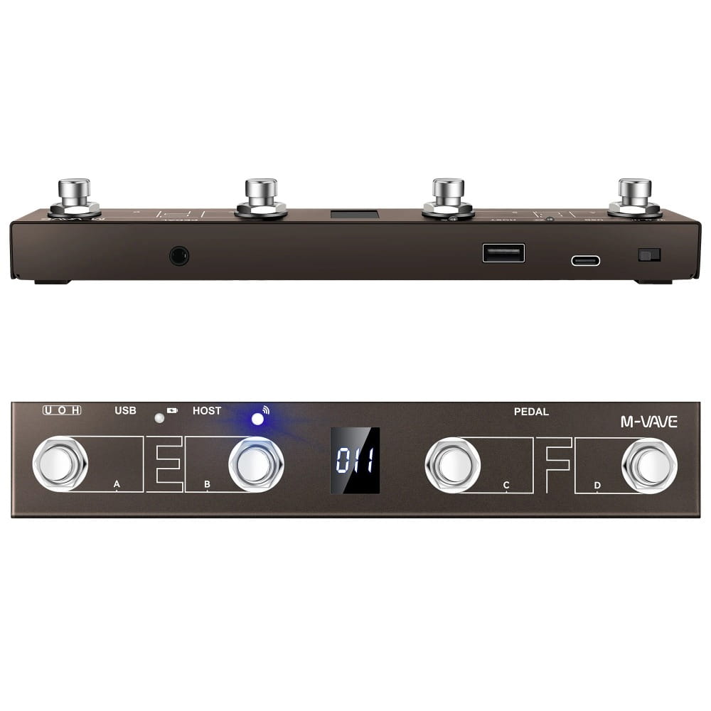 M-vave Chocolate Plus Programmable MIDI Controller 4 Buttons Footswitch Supports Page Turn MIDI Host Interface Control Function