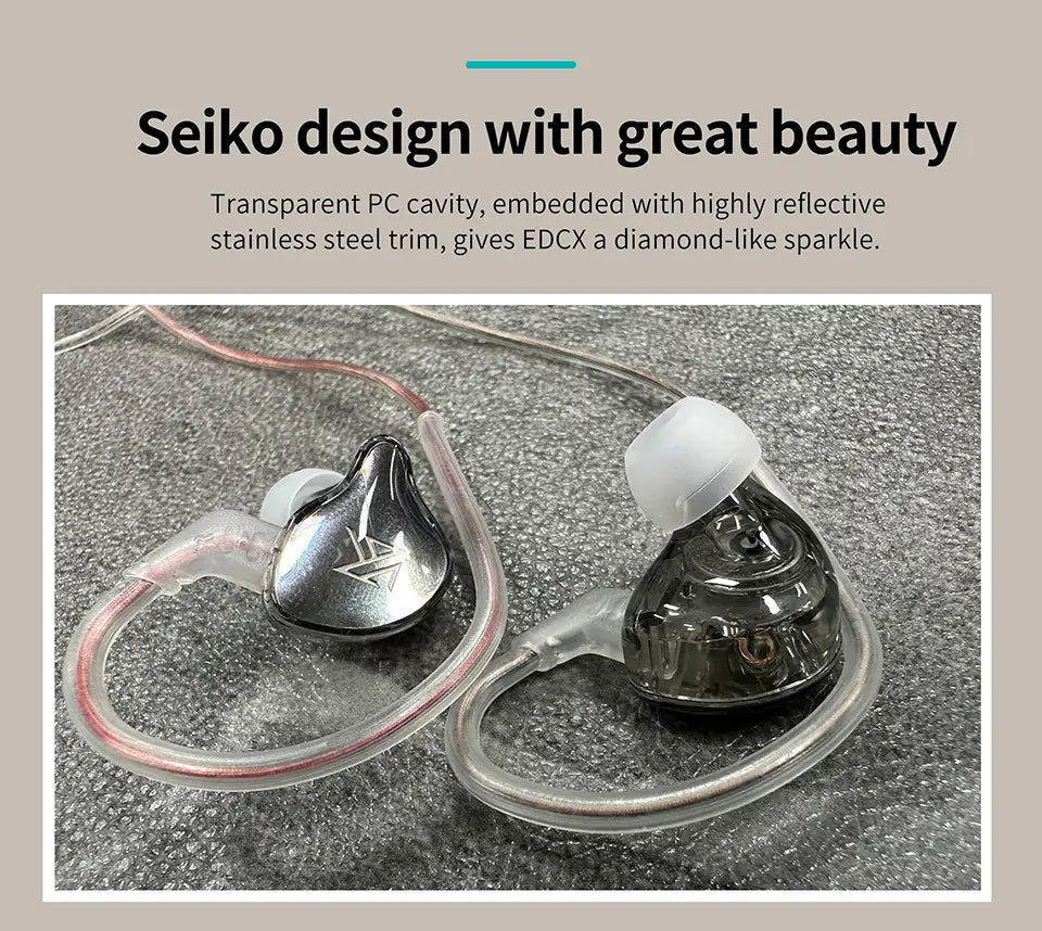KZ EDCX In-Ear Wired Earphone Monitor HiFi Music Headphones Sport Noise Reduction Game Bass DJ Outdoor Earbuds Dynamic Headset