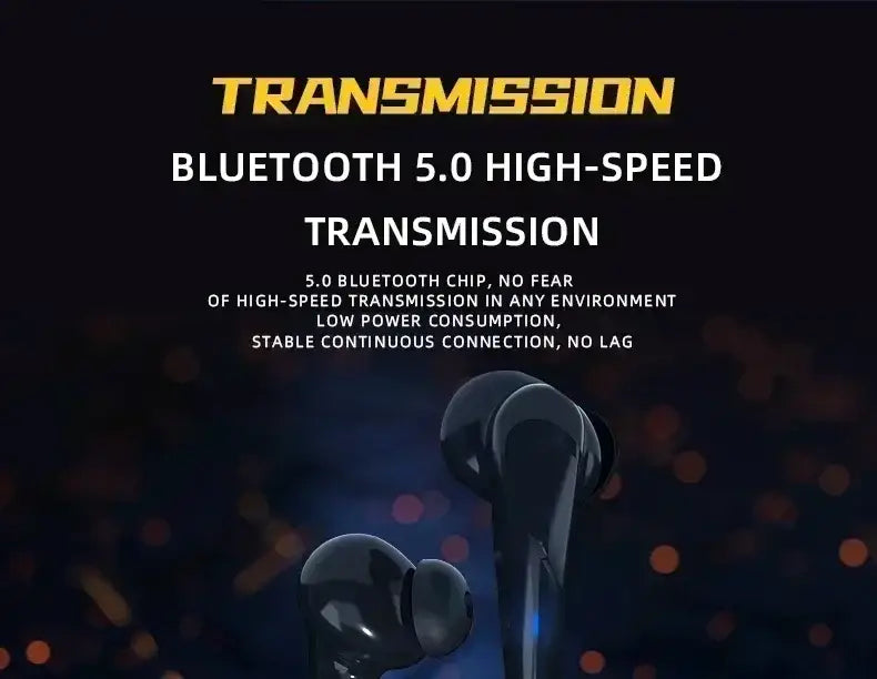 New Gaming Earbuds Wireless Bluetooth Earphones With Mic Bass Audio Sound Positioning 9D Stereo Music HiFi Headset For Gamer