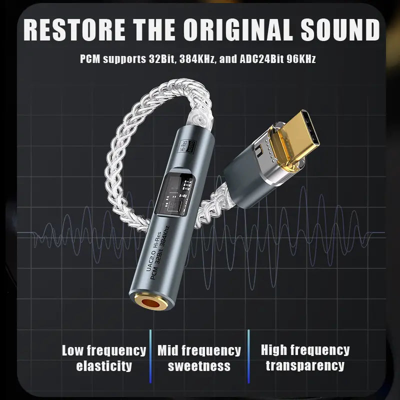 USB Type C to 3.5 mm Jack Adapter Headphone Amp HiFi DAC USB C Audio AUX Converter Decoder CX31993 MAX97220 PCM 32Bit 384KHz