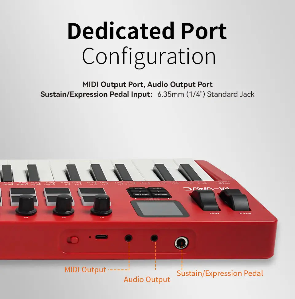 M-VAVE SMK-37 PRO Keyboard MIDI Controller 37 Key 16 RGB Pads&8 Knobs Supports Wireless Connection Systems Software Operation