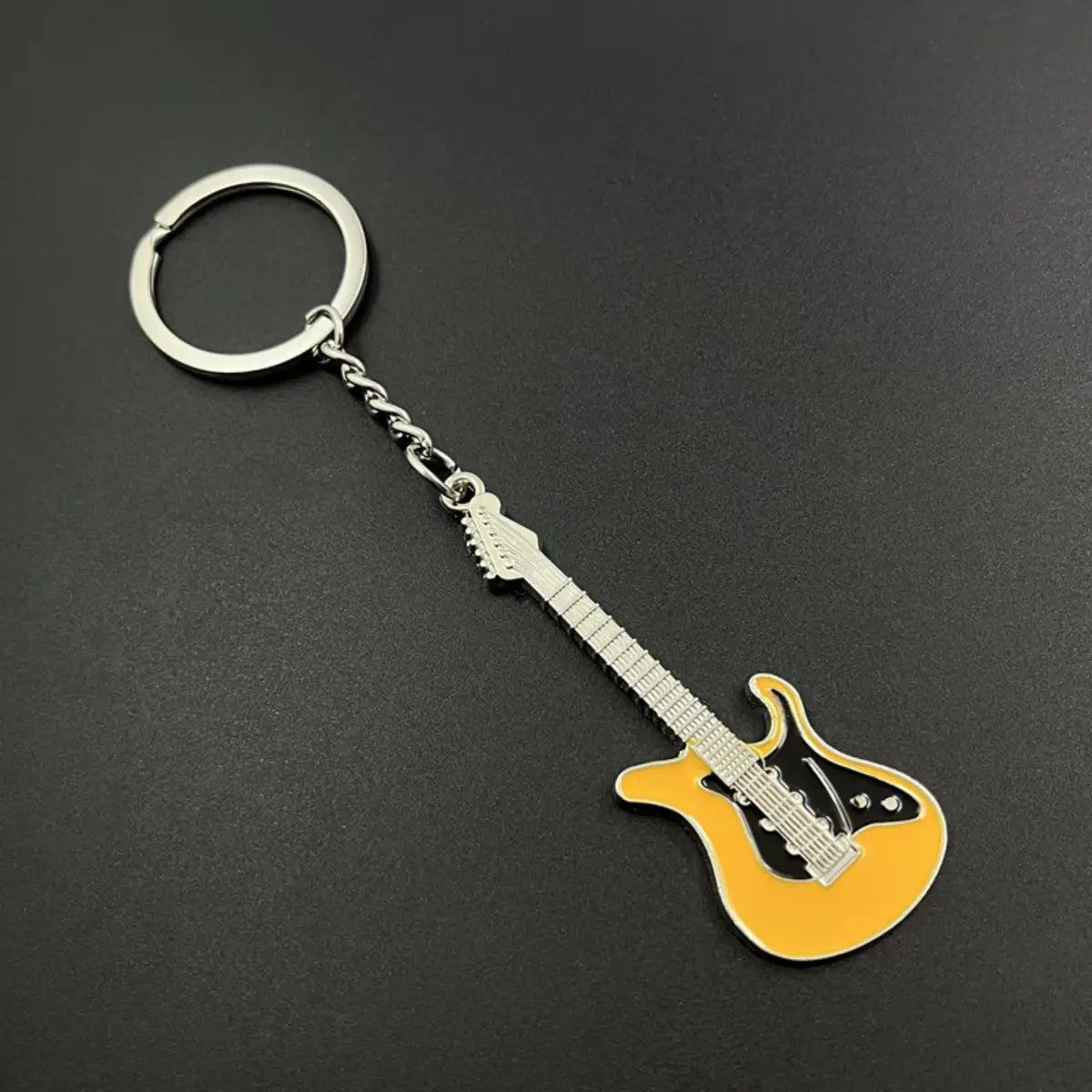 Creative Mini Musical Instruments Guitar Keychain Multi-Color Rhinestone Keyring Women Men Car Handbag Phone Case Pendent Gift