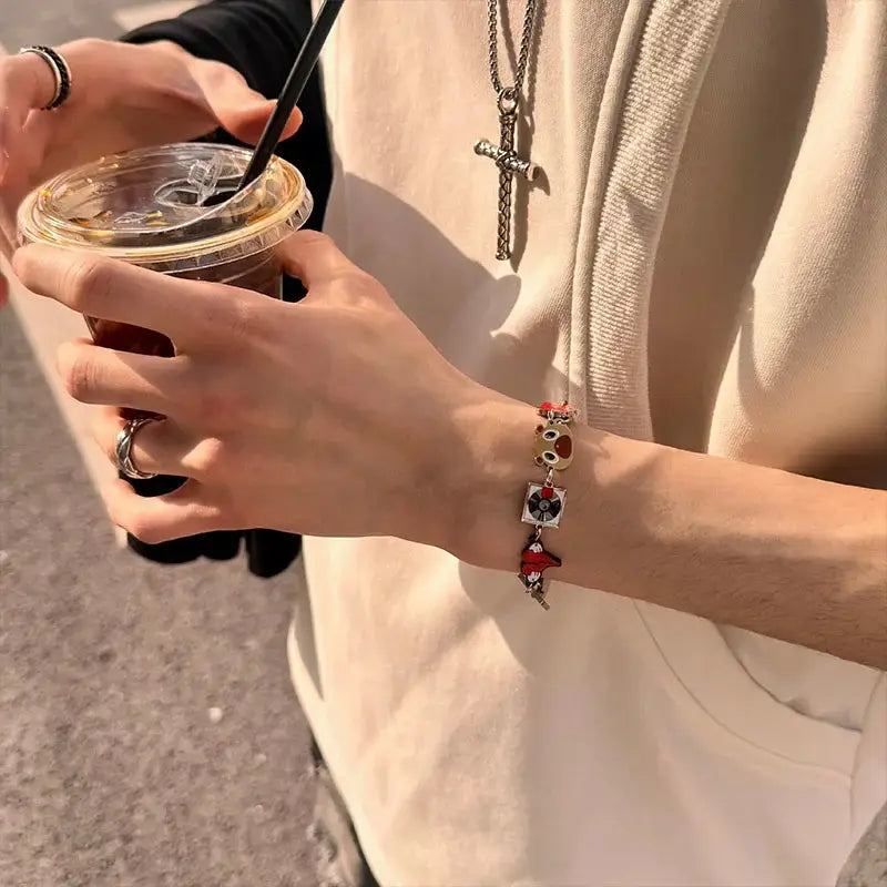 Art Album Bracelets Kawaii Kanyeing Dropouted Bear Vintage Hip Hop Metal Cuff Bangles Jewelrys Men Women Fashion Trendy Chains