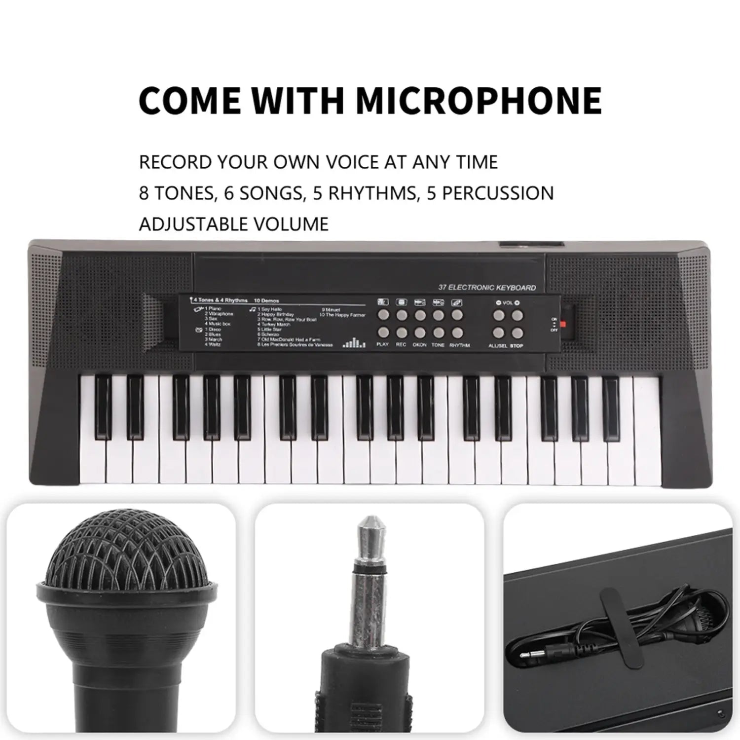 Electric Keyboard 37 Key Piano Children’s Musical Instrument Microphone Recording Function Electric Piano Electric Keyboard