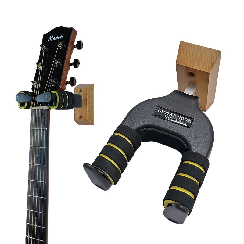 Guitar Self-lock Hanger Stand Wall Mount Holder Hook for Acoustic Electric Guitar Mandolin Banjo Ukulele Bass Screw Accessories