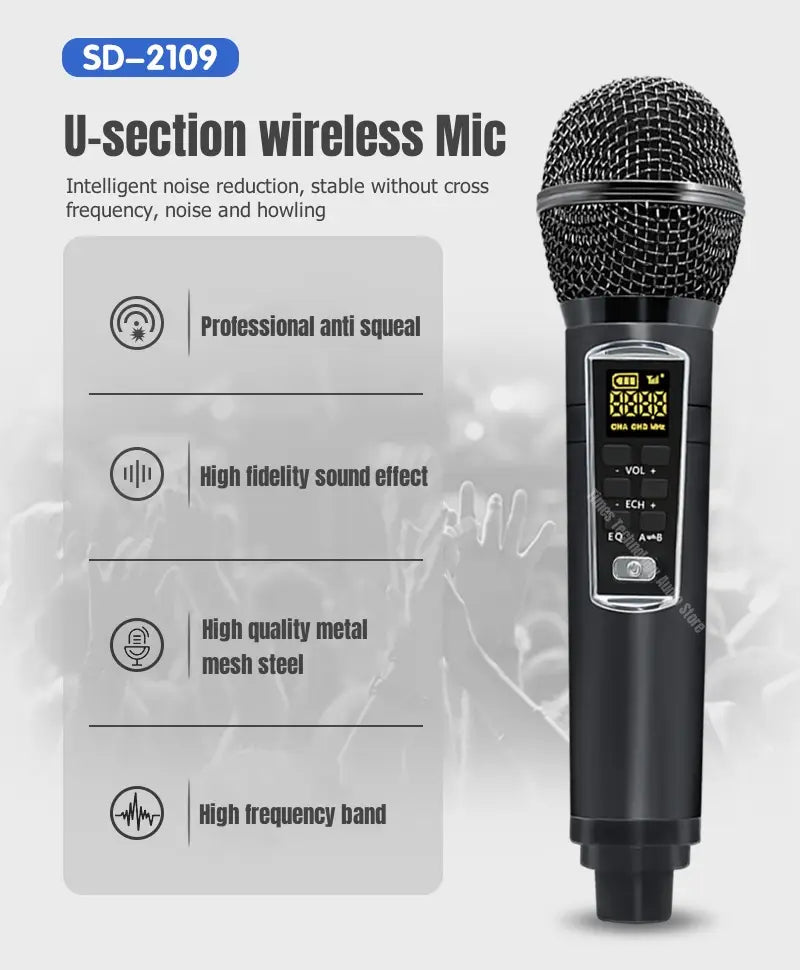 Retro High-quality Bluetooth Speaker Wireless Portable Home Theater KTV Outdoor Suitcase Karaoke Microphone Speakers SD2109