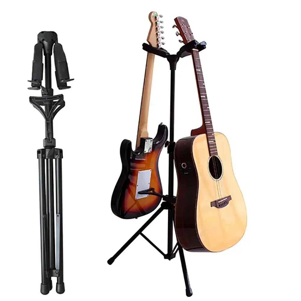 Flanger Guitar Stand Dual Head Metal Upright Stand Display 2pcs Guitar Bass Violin Ukulele Banjo Mandolin Instrument Accessories