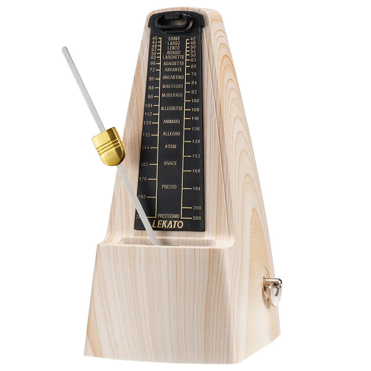 Metronome for Piano Guitar Drum Violin Mechanical Metronome Accurate Track Beat Tempo for Beginner Ash Wood Grain by LEKATO