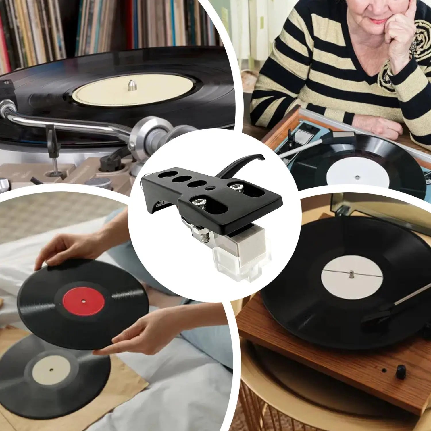 Turntable Cartridge Easy-Mount Adjustable Record Playing Turntable Cartridge For Home Audio System Studio Monitoring Routine