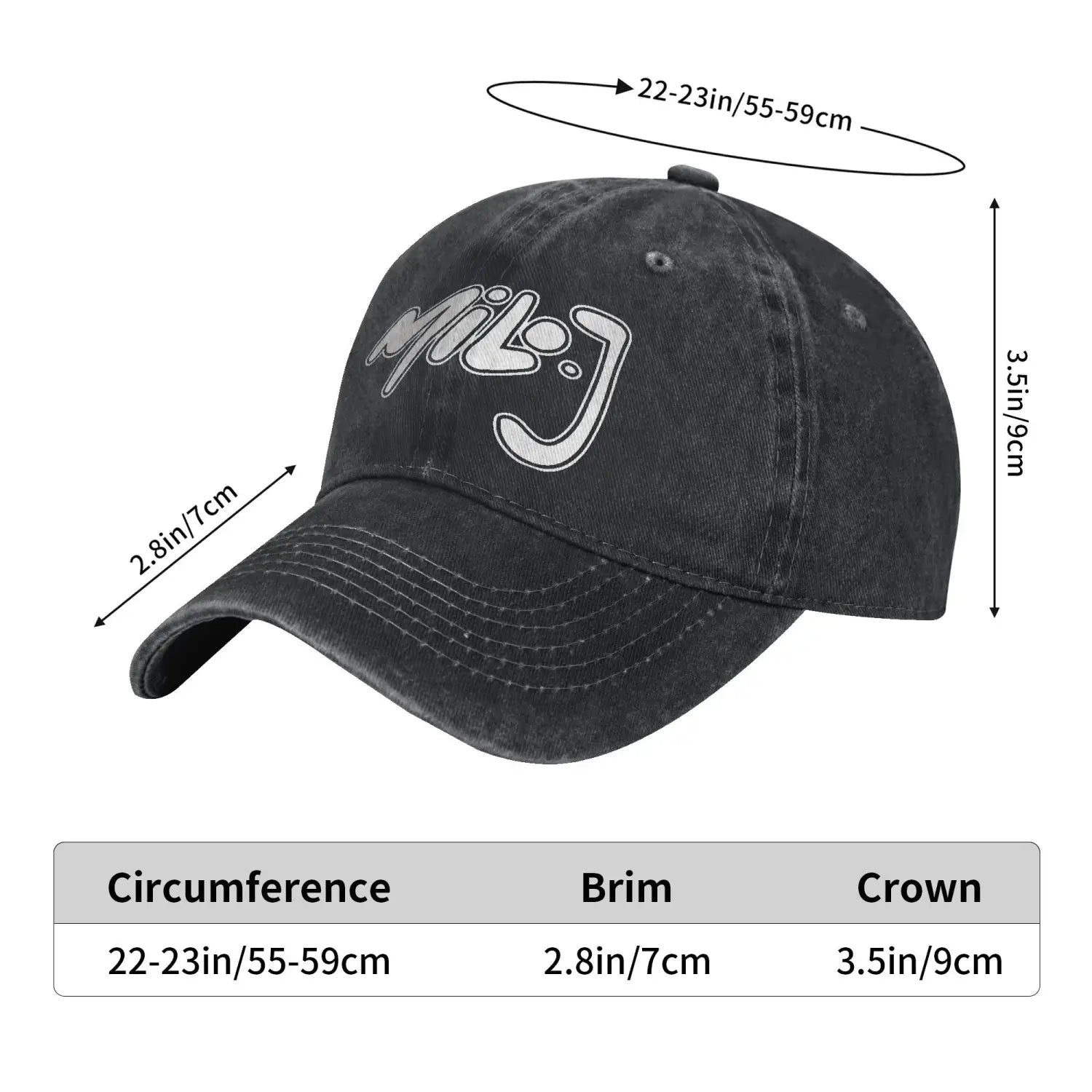 Milo J logo Sun Baseball Cap Fashion Women Men Washed Hip Hop Hats High Quality Design Tennis Skate Snapback Cap Birthday Gift