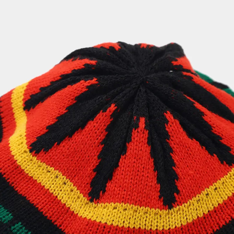 Jamaican Multi-colour Printed Knitted Hat Bob Rasta Beanie Hats Hip Hop Cap Men Women Caribbean Fancy Dress Reggae Beret Cap