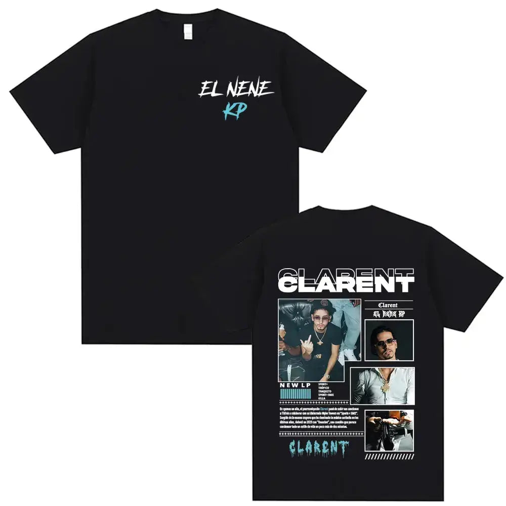 Rapper CLARENT Album 2026 Tour Graphics T Shirt Men’s Clothing Hip Hop Retro Trending T-shirts Unisex Short Sleeve Loose T-shirt
