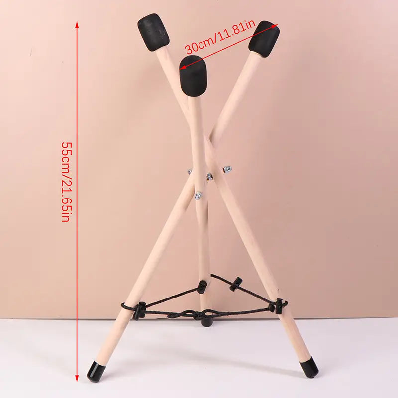 10-15’’ Percussion Instrument Adjustable Solid Wood Triangle Drum Stand For Steel Tongue & Hand Drums