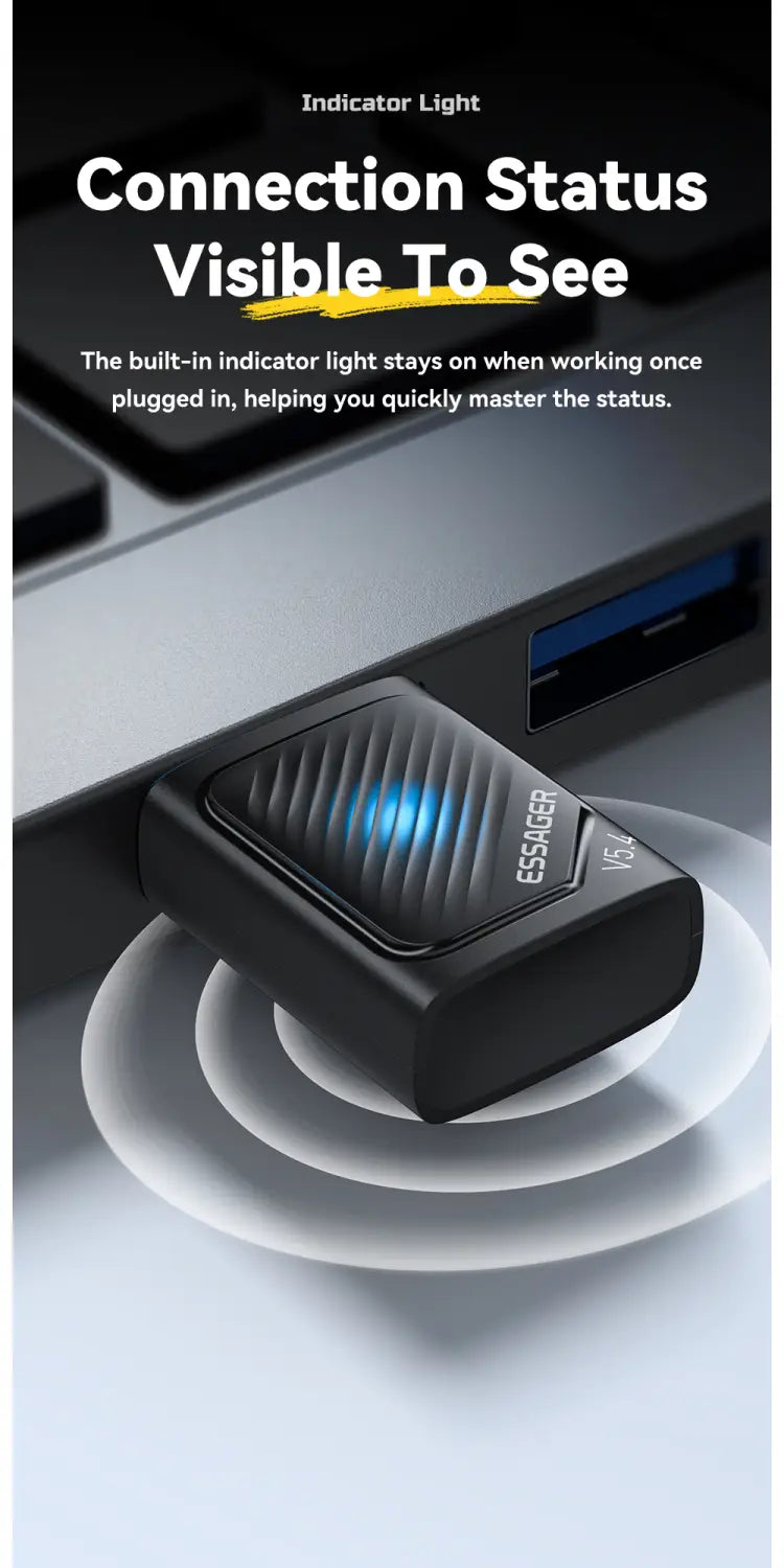 Essager Bluetooth Adapter USB Bluetooth 5.4 for PC Dongle Adaptador Wireless Mouse Keyborad Music Audio Receiver USB Transmitter