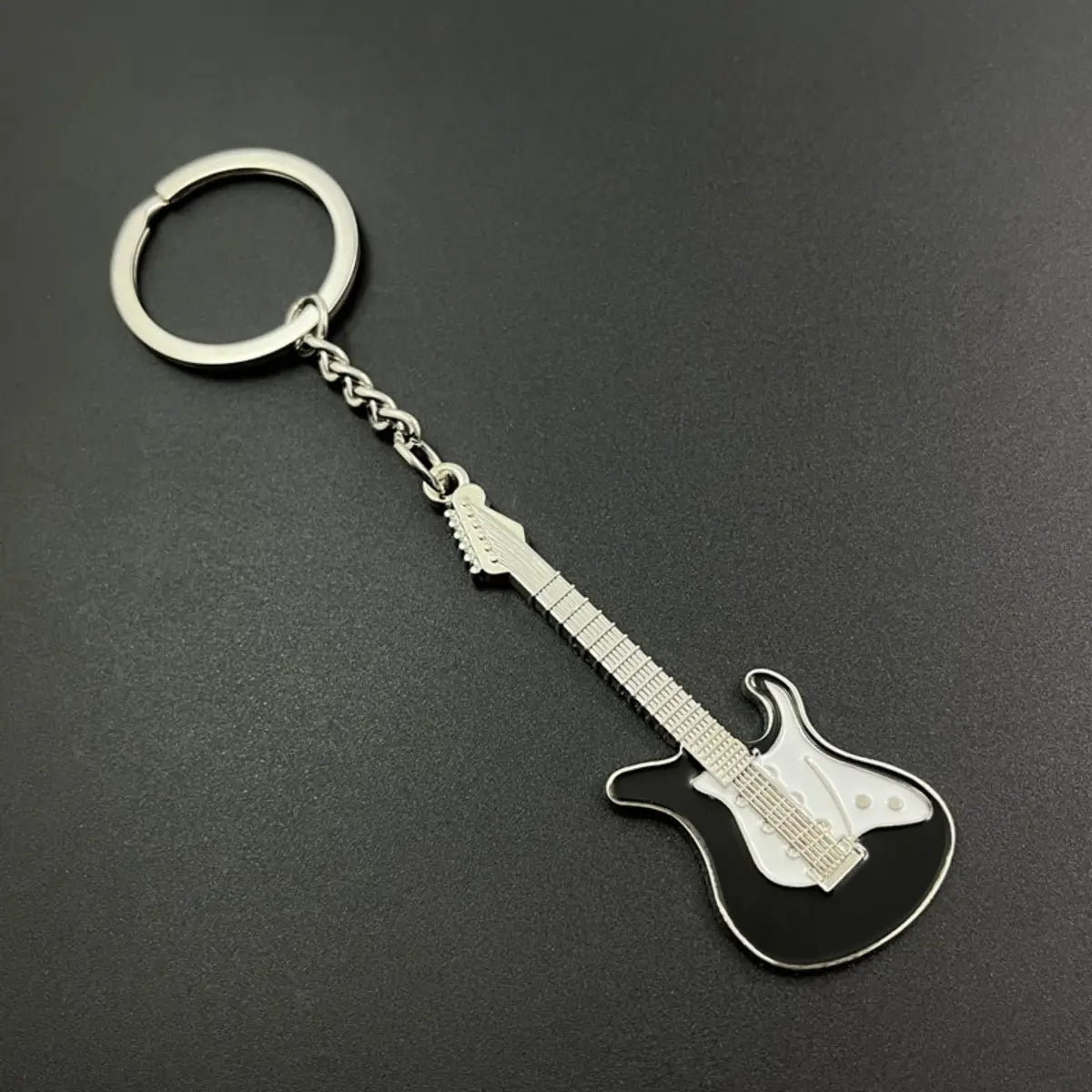 Creative Mini Musical Instruments Guitar Keychain Multi-Color Rhinestone Keyring Women Men Car Handbag Phone Case Pendent Gift
