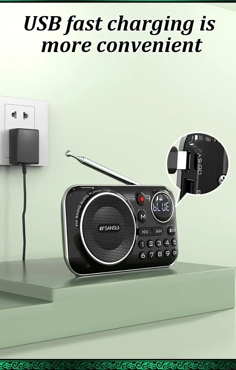 New Mini Radio Speakers Outdoor Portable Soundbox Multi-function Wireless Bluetooth Speaker As a Gift for the Elderly FM TF USB