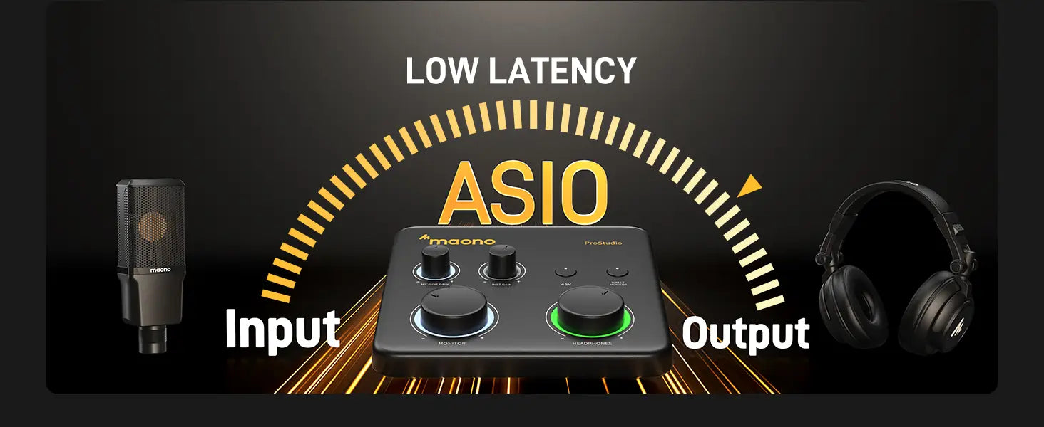 MAONO PS22 Lite USB Audio Interface for PC XLR Input 24-bit/192kHz Routing Software Loopback ASIO for Recording Music Guitar DAW