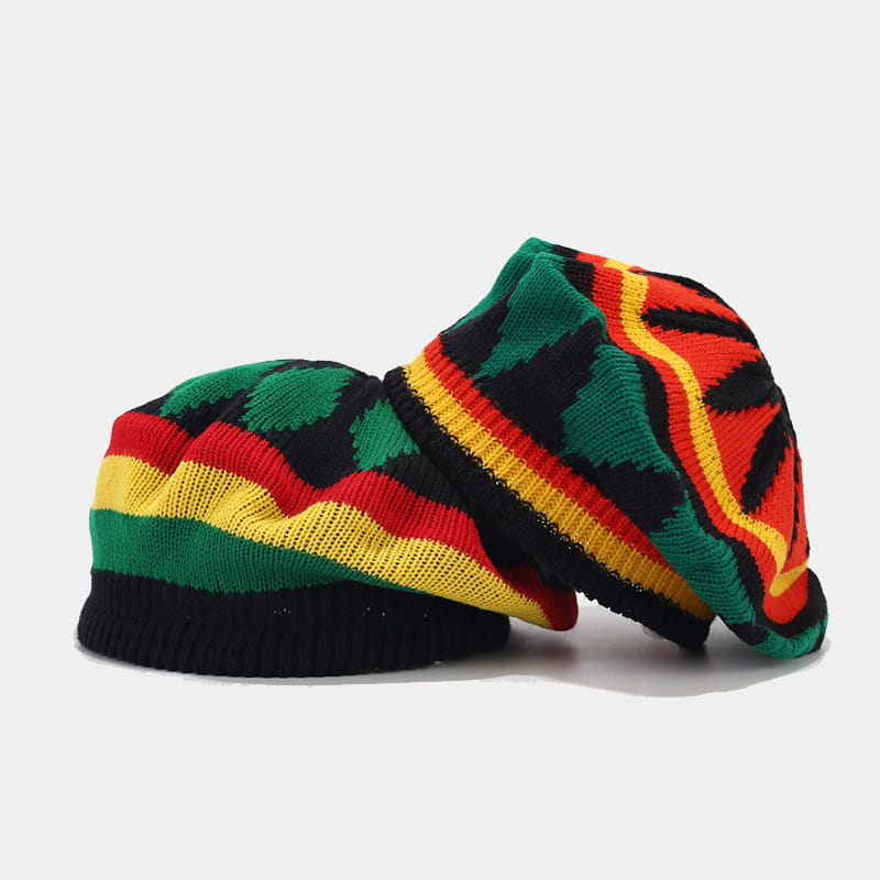 Jamaican Multi-colour Printed Knitted Hat Bob Rasta Beanie Hats Hip Hop Cap Men Women Caribbean Fancy Dress Reggae Beret Cap
