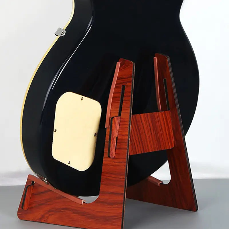 Wooden Guitar Stand For Acoustic And Electric Instruments Portable Shaped Floor Display Holder For Ukulele Mandolin Bass