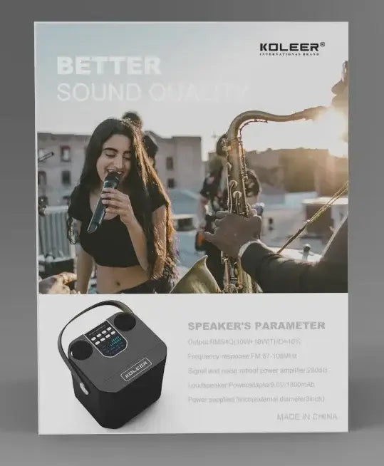 360 Stereo Surround Karaoke With Dual Microphone High Power Bluetooth Speaker Boombox Portable Waterproof Wireless Subwoofer