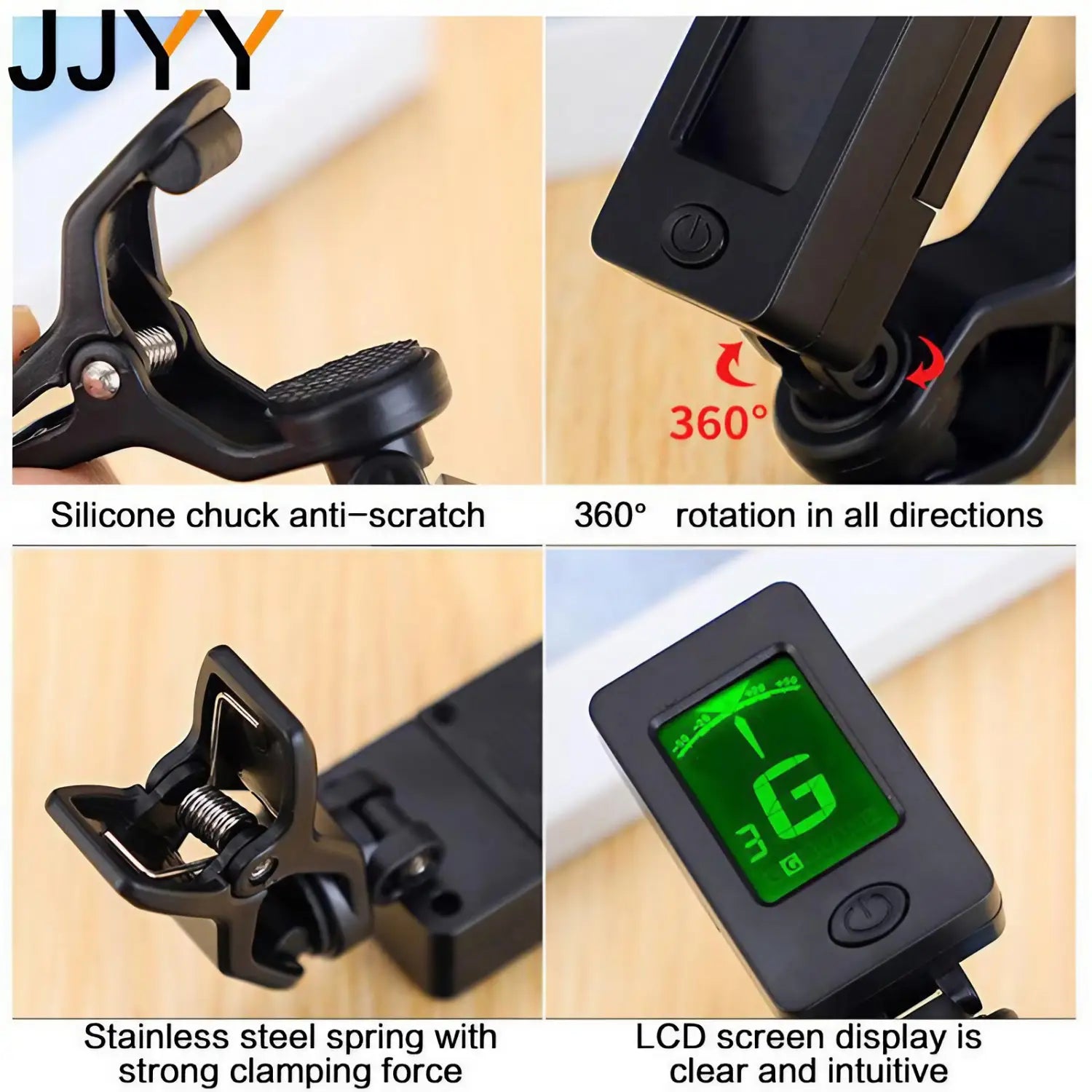 Clip-On Digital Guitar Tuner 360 Degree Rotatable LCD Guitarra Tuner Portable Universal LCD Display Digital Tuner Musical