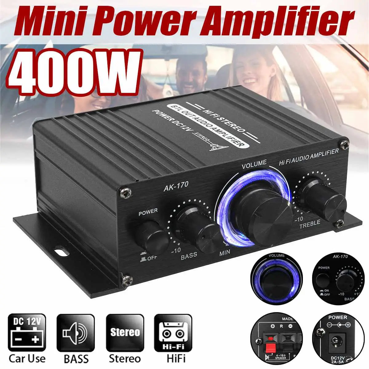 AK35 800W Home Power Amplifiers 2 Channel Bluetooth 5.0 Surround Sound FM USB Remote Control Mini HIFI Digital Amplifier Stereo