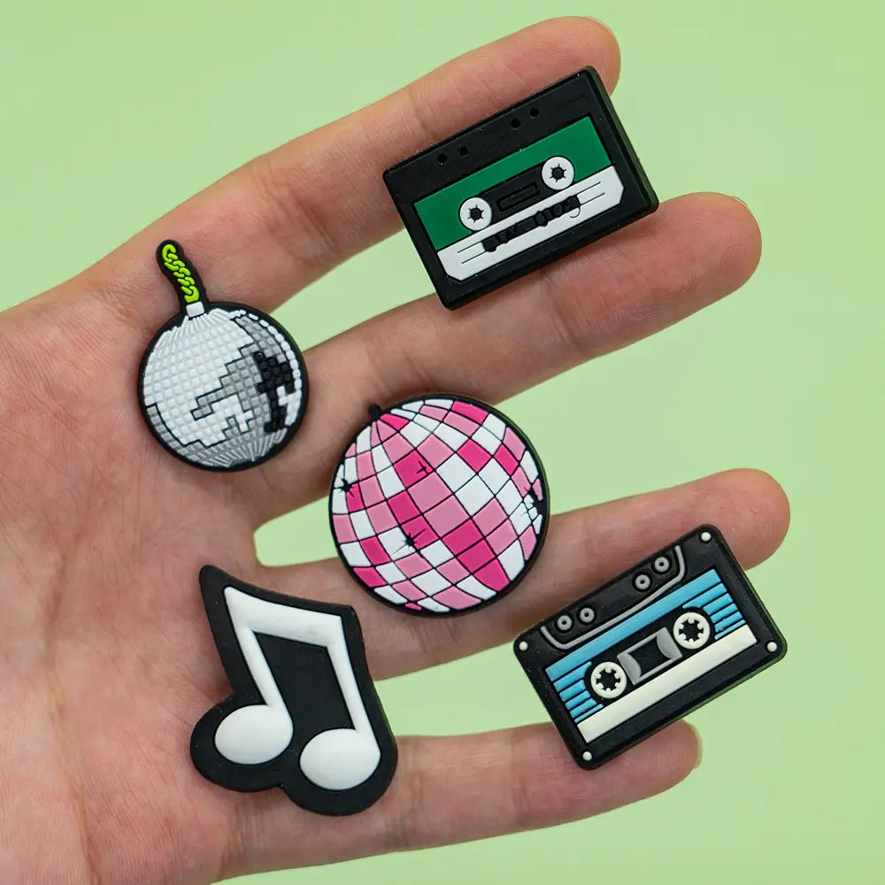 1/20pcs Musical Instruments Pins for Men Women Kids Piano Guitar CD Shoe Charms Shoe Accessories Decorations Buckles Ornament