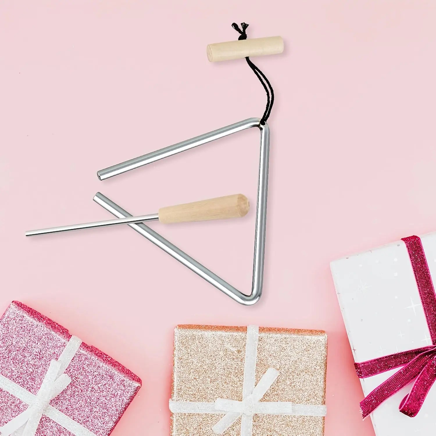 1pc Professional Triangle Instrument Set Fun Percussion Musical Tool with Beater | Handheld Design for Music Performance