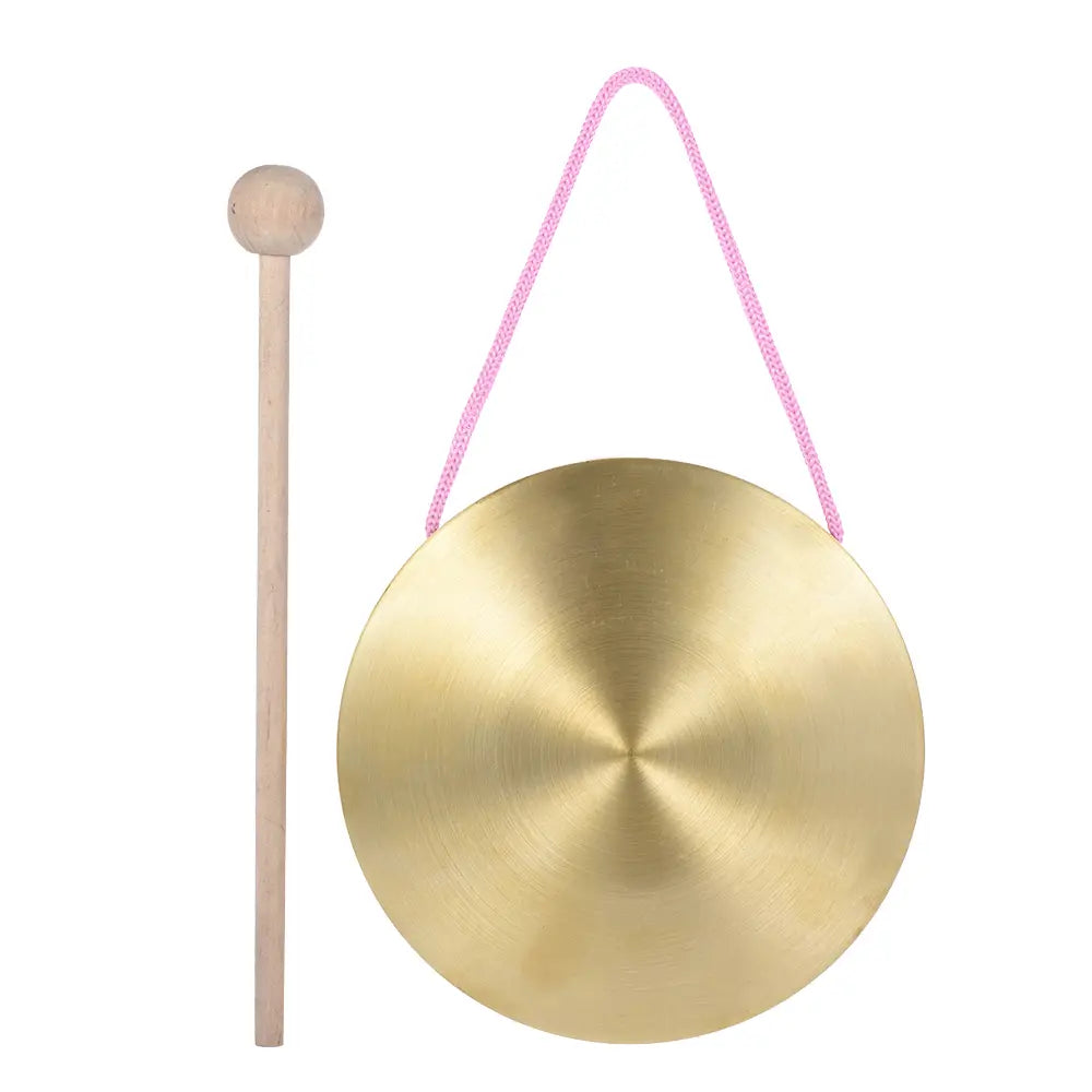 22 / 30 cm Hand Gong Cymbals Brass Copper Gong Chapel Opera Percussion Instrument with Round Play Hammer