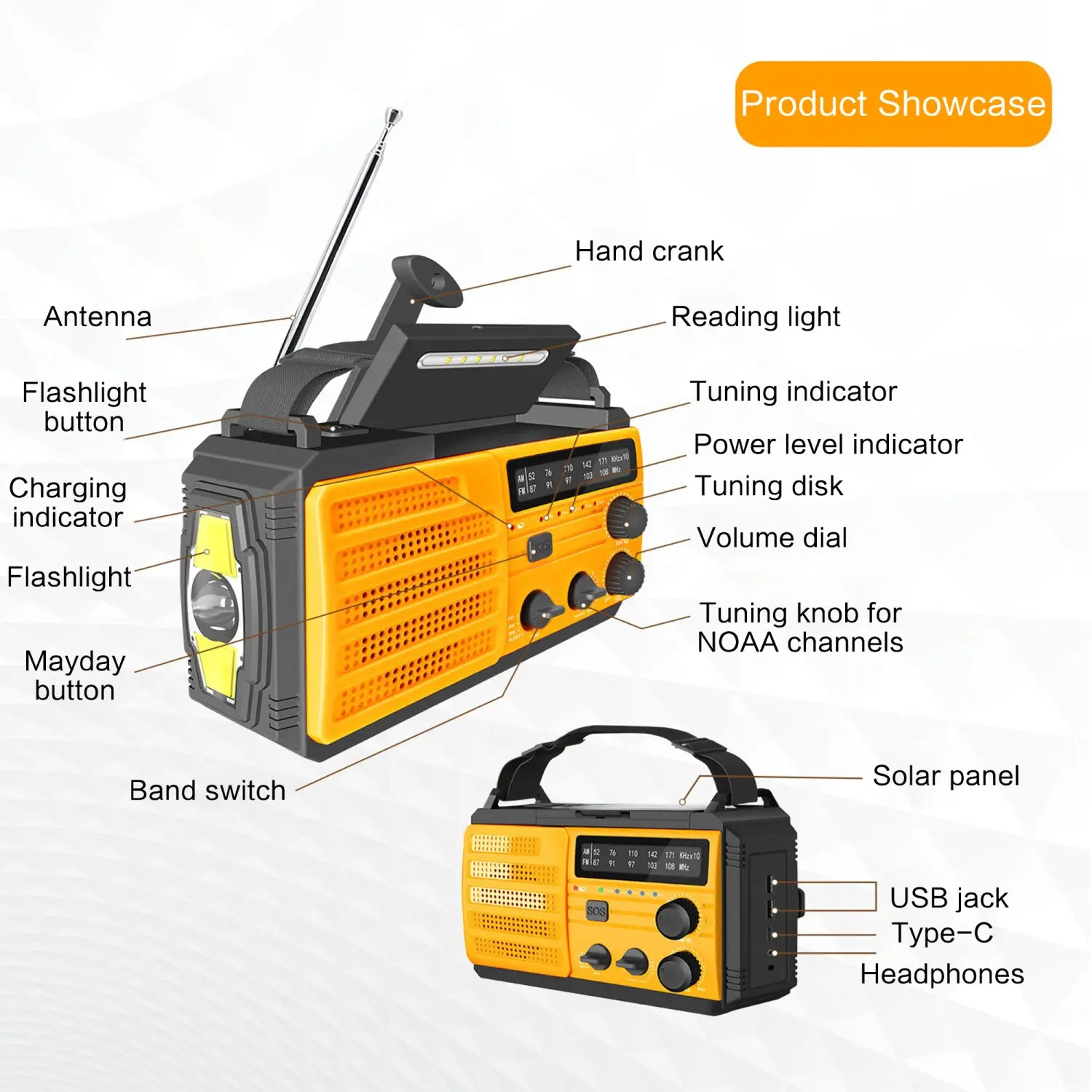 STONEGO Mini Portable Radio Handheld Rechargeable Digital FM USB TF MP3 Player Stonego Speaker Devices Supplies