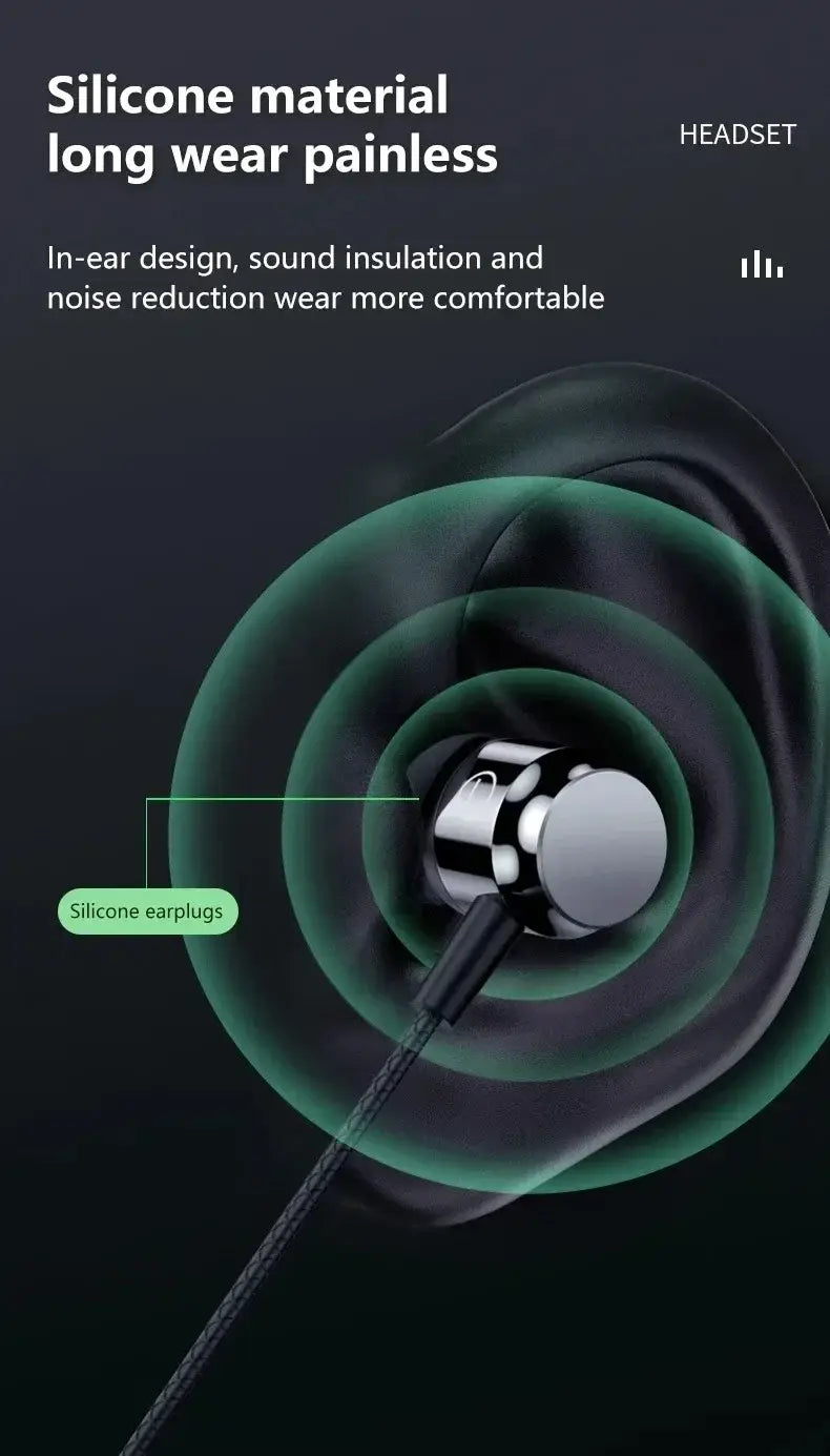 NEW Magnetic Wired Game Headphone L Jack HIIF Bass Stereo Music Headset 3.5mm AUX Type-c Earphone For Mobile Phones and Computer