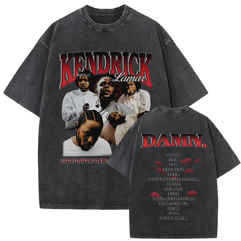 Limited Rapper Kendrick Lamar They Not Like Us Washed Vintage T-shirt Summer Men Women Hip Hop Oversized Street Crewneck T Shirt