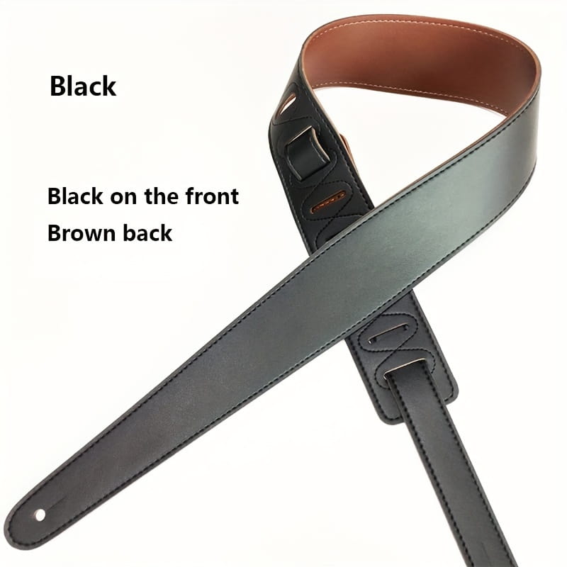 Leather Guitar Strap 2.36’’ Width Double Side Wear Adjustable Strap from 46.47’’ to 53.54’’ for Electric Acoustic Bass Guitars