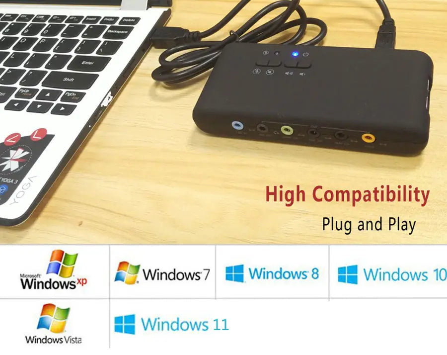 Urgrico external Sound Card with SPDIF & USB Extension Cable remoted wake-up studio record USB 7.1 Sound card for PC computer