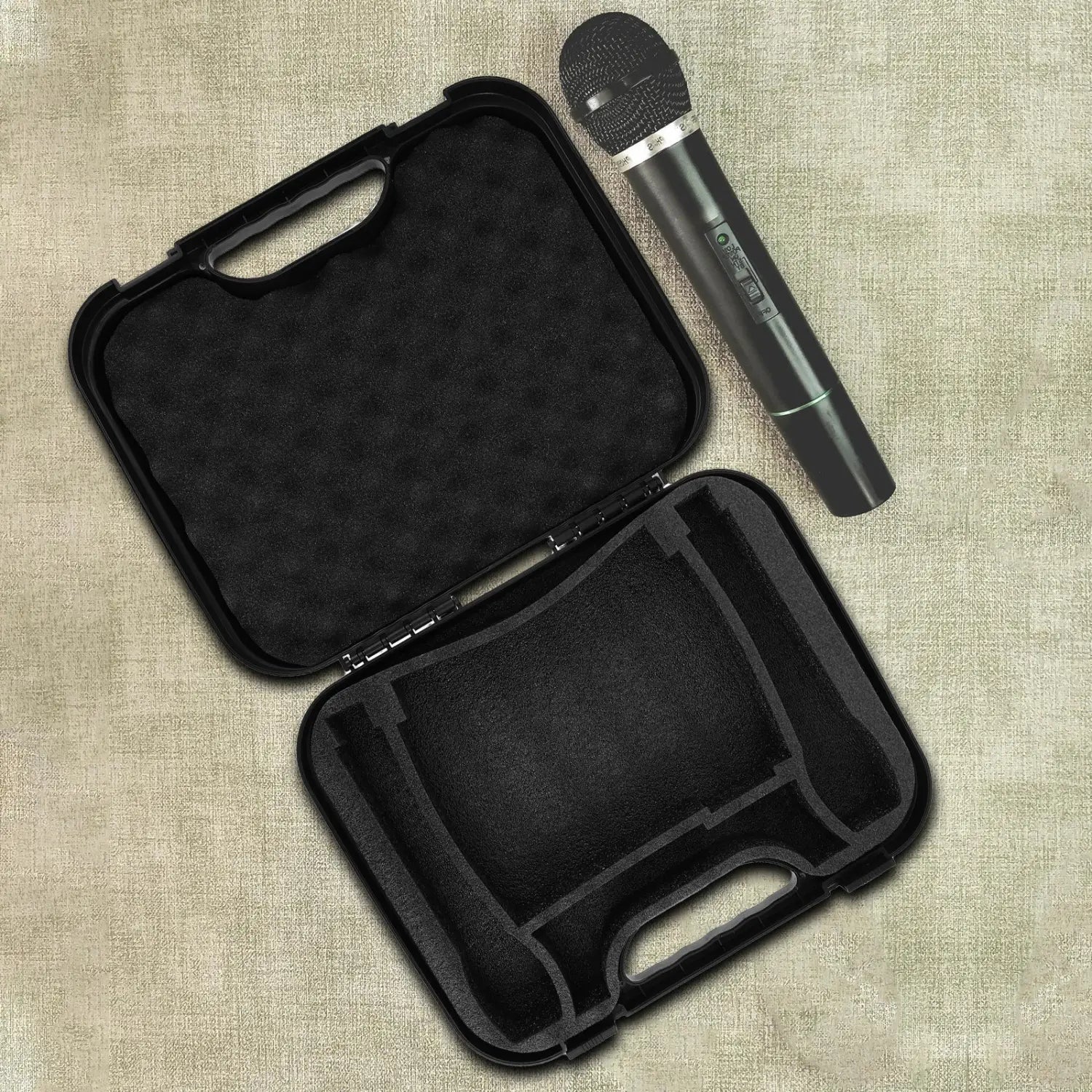 Large Capacity Microphone Storage Box for Condenser Mic Podcast Gear Studio Recording Equipment Portable Handheld Carrying Case