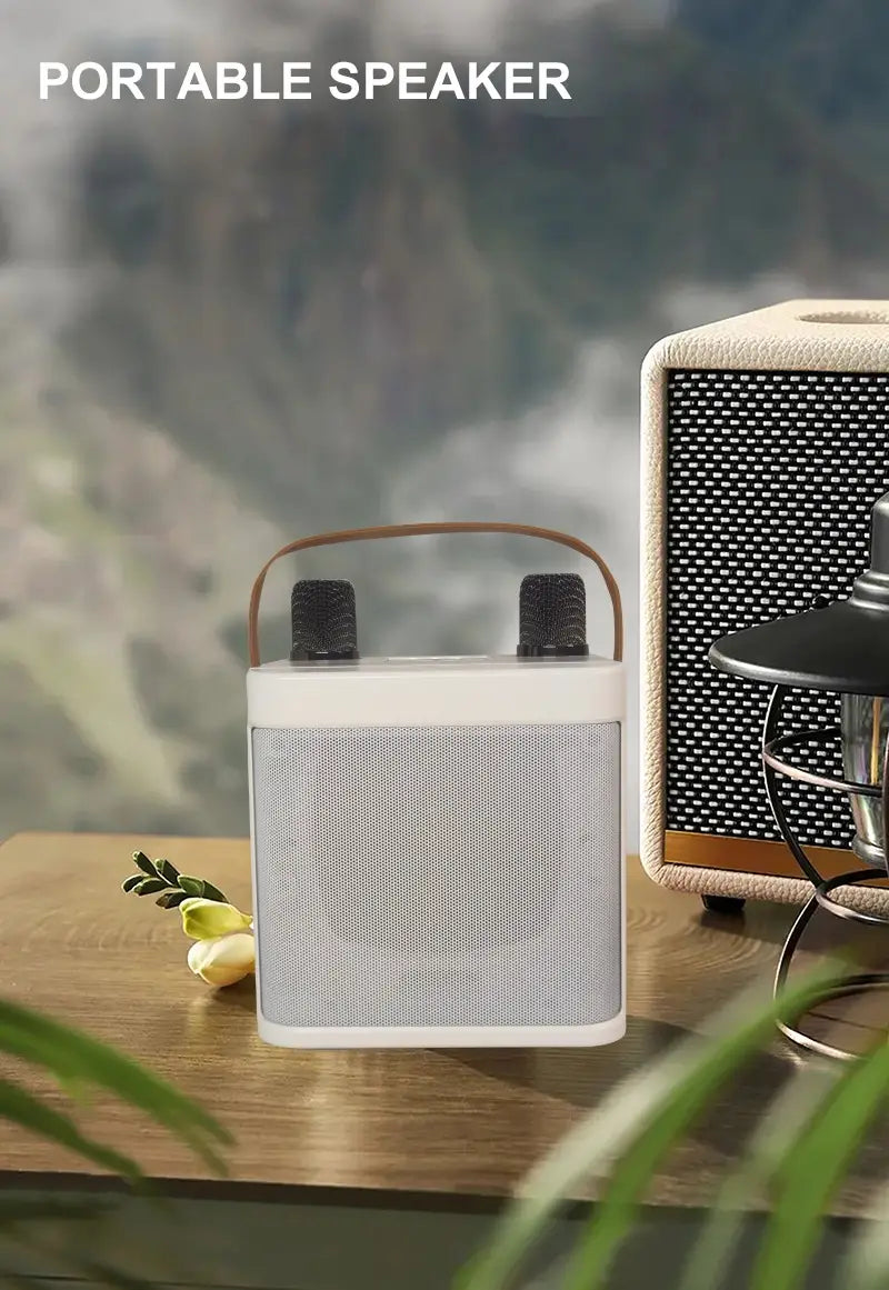 Karaoke Machine for Adults & Kids Portable 60W Speaker Rechargeable 2 Wireless Microphones Music for Party Holidays Teenagers