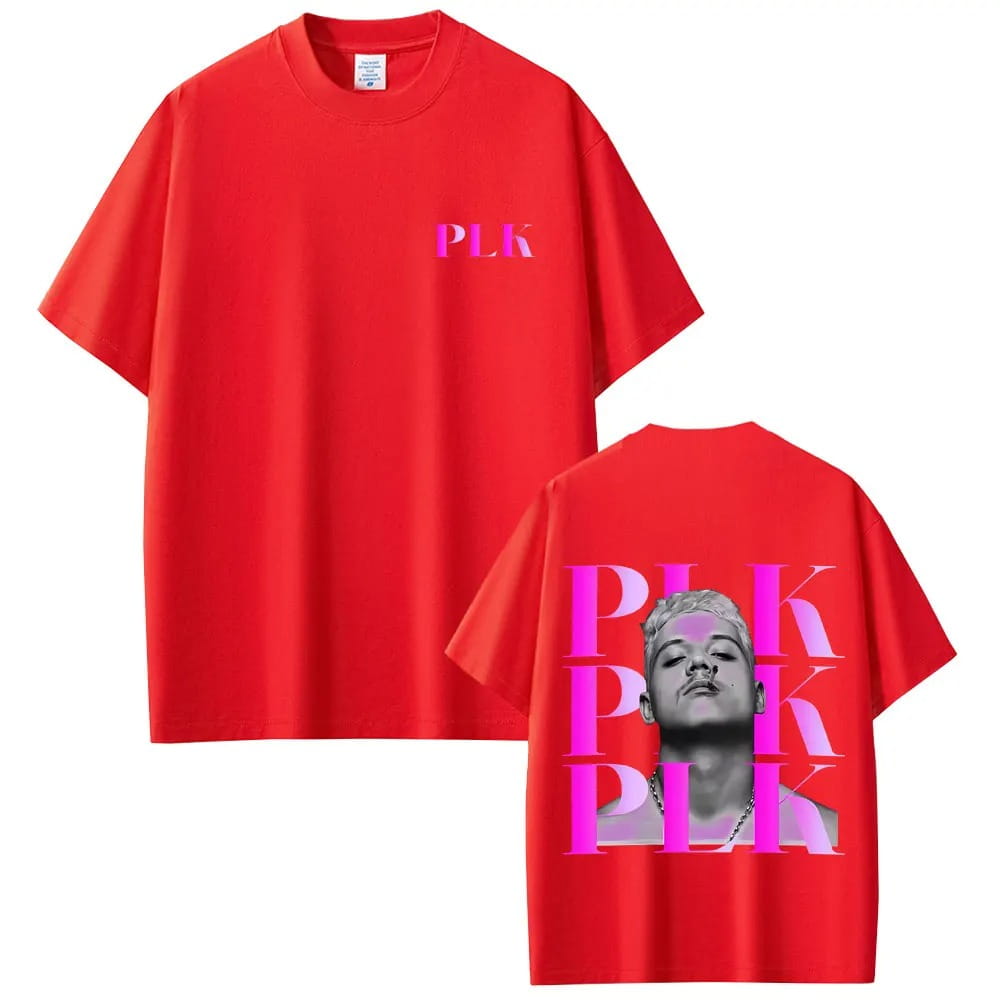 Rapper Plk Face Graphic Print T-shirt Oversized Fashion Pop Music Streetwear Unisex Casual Cotton T Shirts Vintage Hip Hop Tees